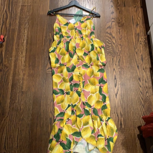 Farm rio lemon linen peplum midi dress xs NWT - Picture 5 of 5